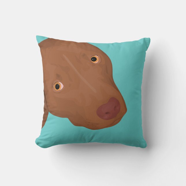 Coussin Portrait mignon de chien - pitbull adorable (Recto)