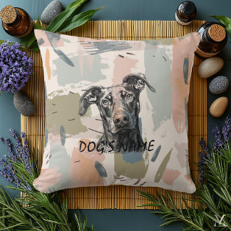 Coussin Portrait Moderne de Doberman – Coup de Pinceau Abs