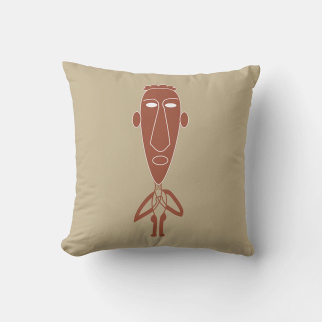Coussin Portrait moderne de la tribu africaine Abstraite (Recto)