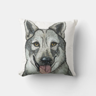 Coussin Portrait nature du loup mou