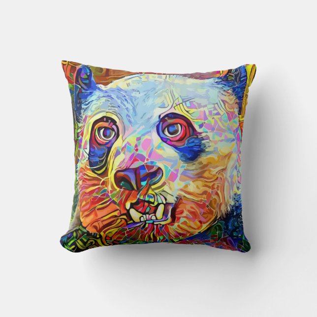 Coussin Portrait Panda dynamique (Recto)