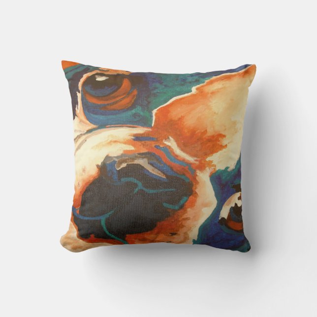 Coussin Portrait pour animaux de compagnie français Bulldo (Recto)