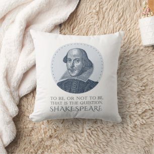 Coussin Portrait Shakespeare avec à être ou à ne pas être