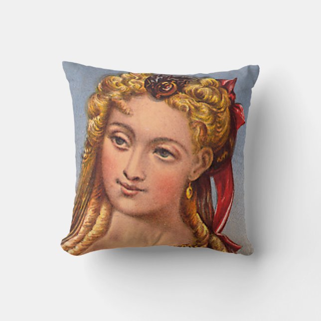 Coussin Portrait vintage de la femme 1880 (Recto)