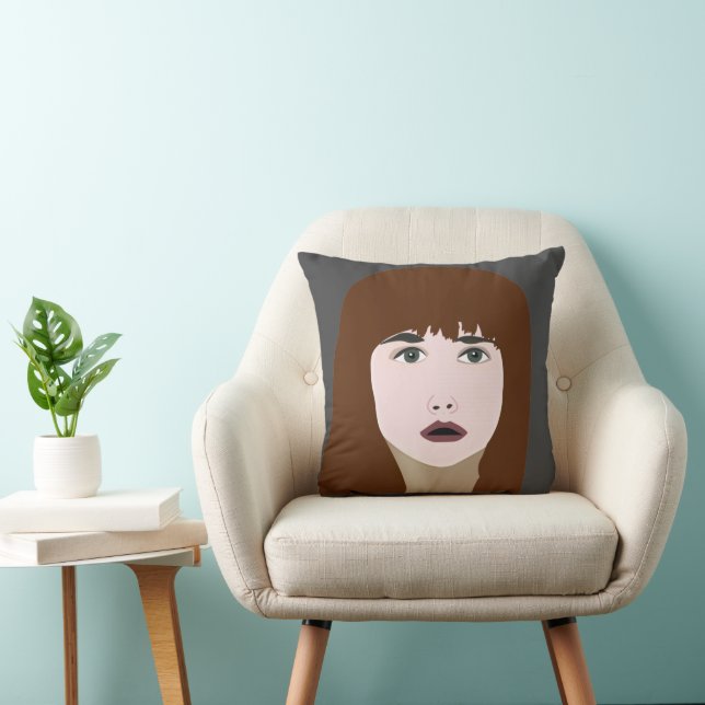 Coussin Portrait Visage Fille (Chaise)