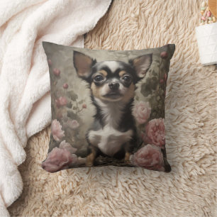 Coussin Portraits de races de chiens de fleurs 9