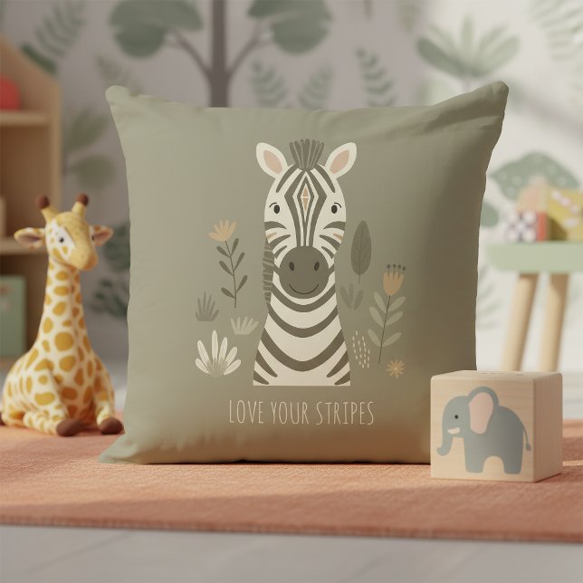 Coussin Portraits Safari Zèbre ID1264 (Créateur téléchargé)