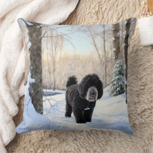 Coussin Portugais Water Dog Laisser neiger Noël