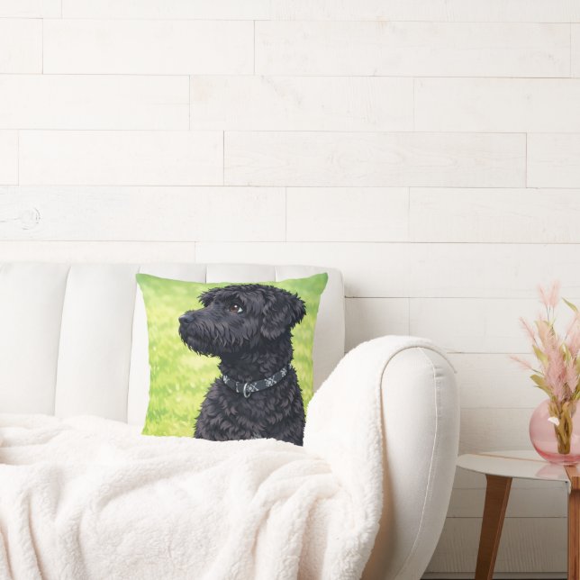 Coussin Portuguese Water Dog Anime Throw Pillow (Canapé)