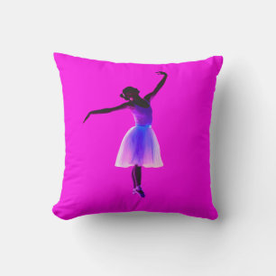 Coussin Pose de ballerine de ballet Couleurs violettes lum