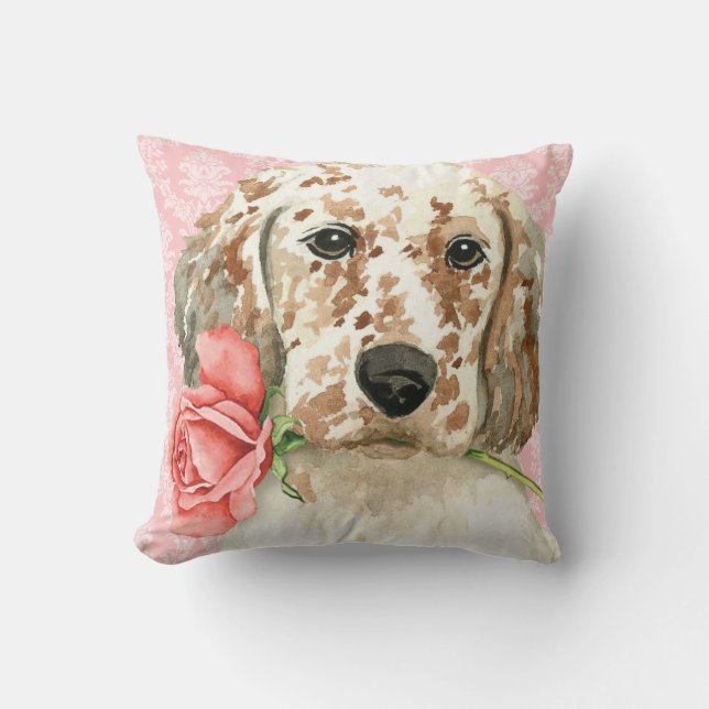 Coussin Poseur anglais de rose de Valentine (Recto)