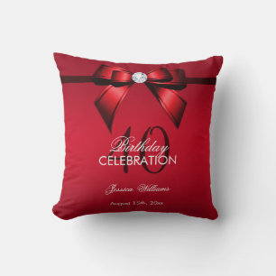 Coussin Posh Gem Bow & Ruban 40e Anniversaire