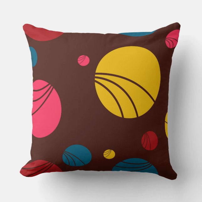 Coussin Positif, ludique, heureux, moderne, cercles cool a (Recto)