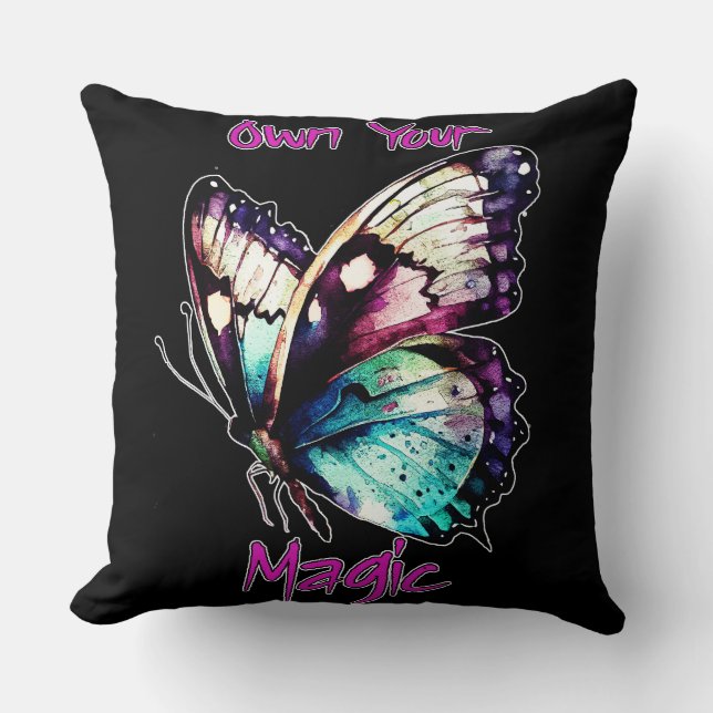 Coussin Posséder votre magie - Papillon (Recto)