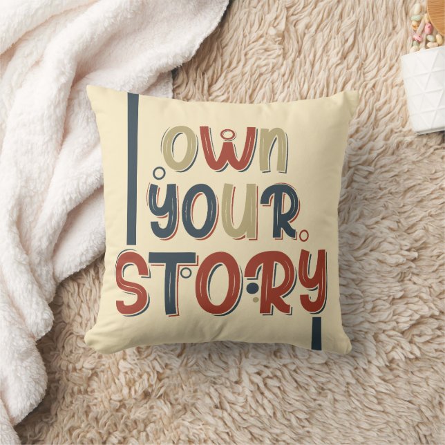 Coussin Possédez Votre Histoire – Conception de Typographi (Couverture)