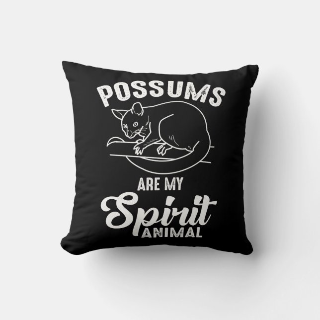 Coussin Possum Spirit Animal - Opossum Animal Fan (Recto)