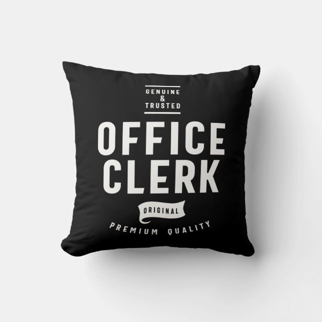 Coussin Poste de commis de bureau Titre cadeau (Recto)