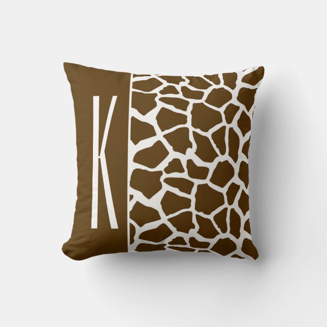Coussin Poster de animal Brown et blanc de girafe (Recto)