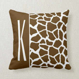 Coussin Poster de animal Brown et blanc de girafe
