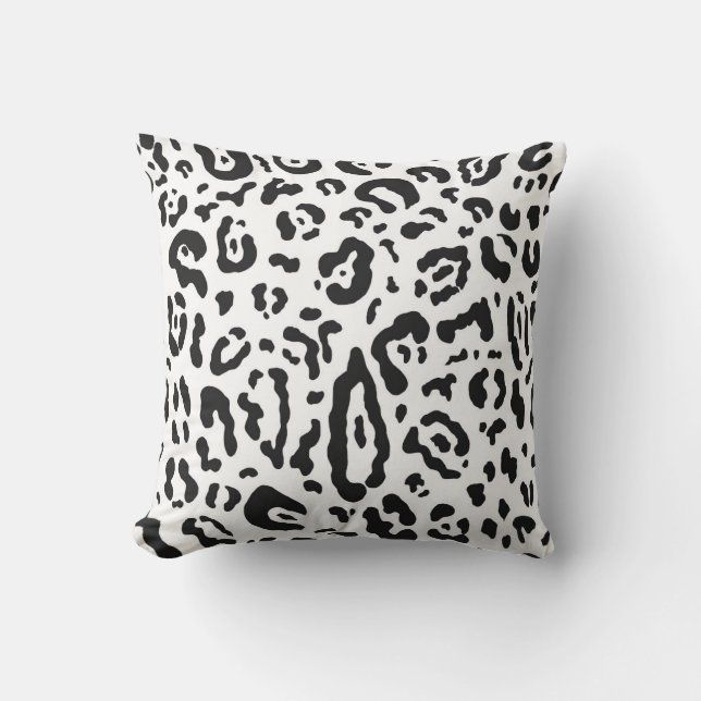 Coussin Poster de animal Cheetah Leopard noir et blanc (Recto)