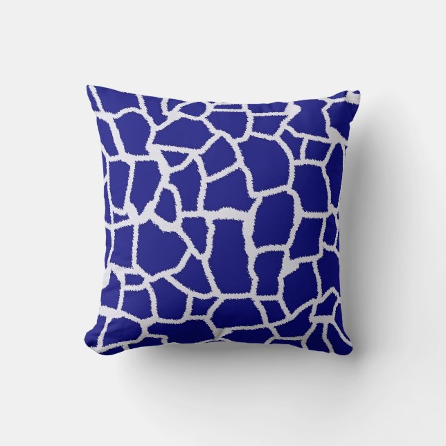 Coussin Poster de animal de girafe bleu foncé (Recto)