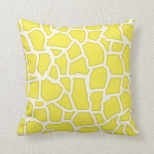 Coussin Poster de animal de girafe jaune citron