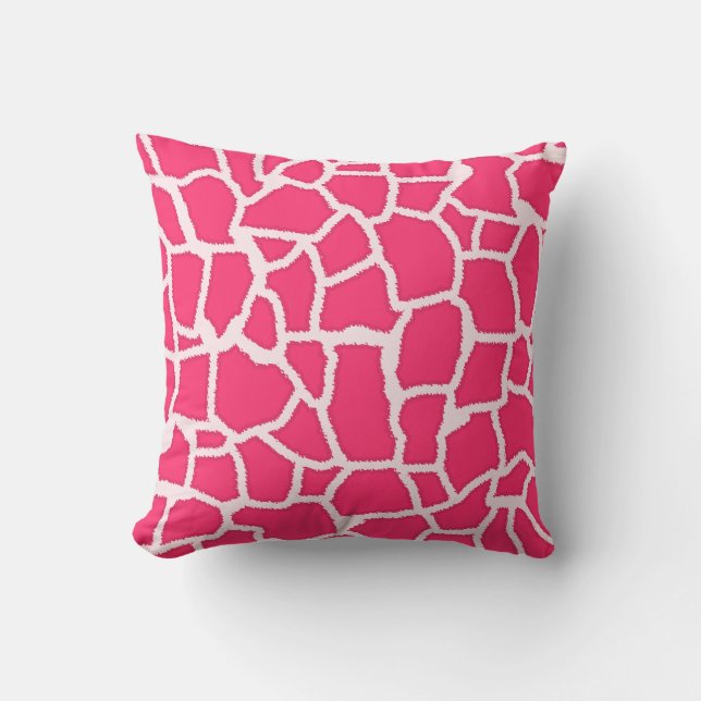 Coussin Poster de animal de girafe rose chaud (Recto)