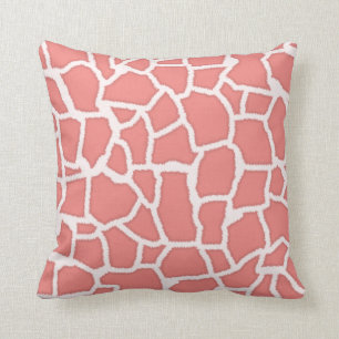 Coussin Poster de animal de Giraffe de Corail clair