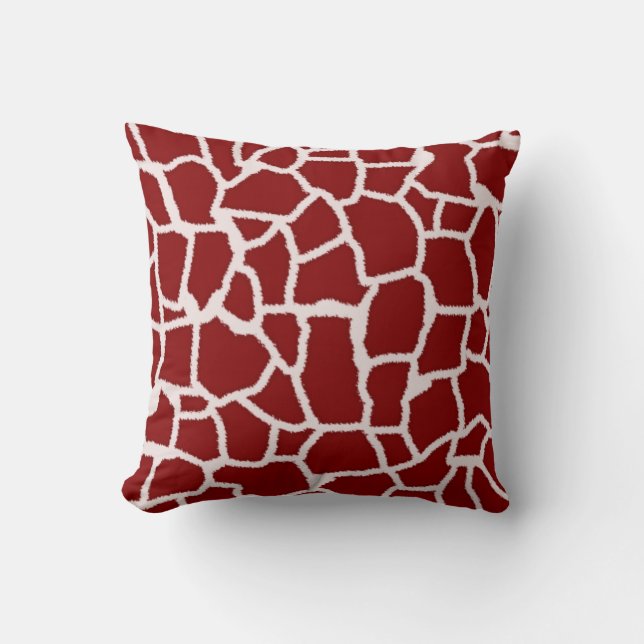 Coussin Poster de animal de la girafe rouge foncé (Recto)