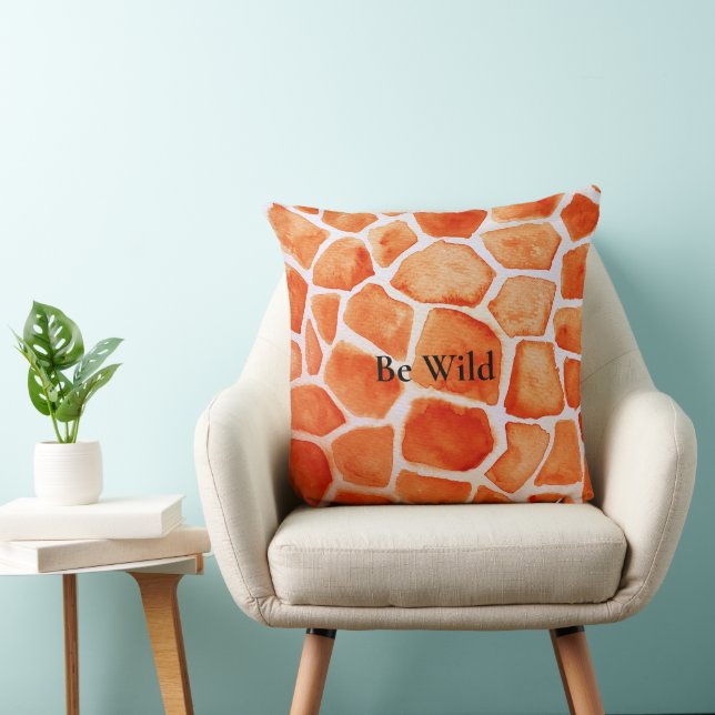 Coussin Poster de animal de la Giraffe orange (Chaise)