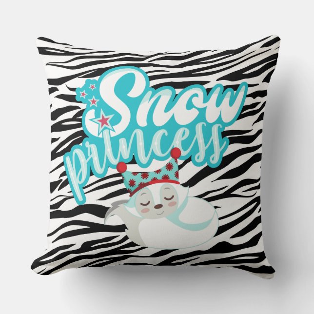 Coussin Poster de animal de la princesse de neige de Noël  (Recto)