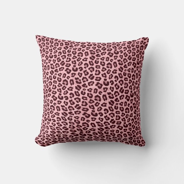 Coussin Poster de animal de léopard d'or Rose (Recto)