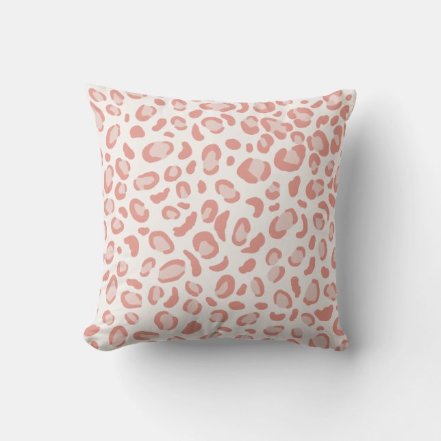 Coussin Poster de animal de léopard rose corail (Recto)