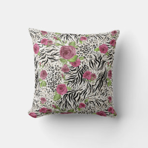 Coussin Poster de animal et Rose