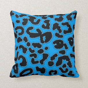 Coussin Poster de animal Leopard bleu ciel profond