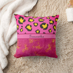Coussin Poster de animal léopard rose Cheetah tendance