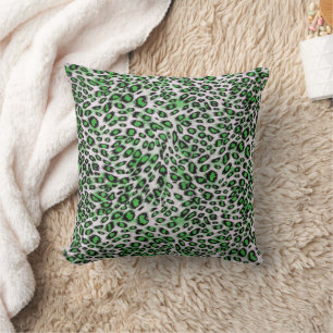 Coussin Poster de animal Leopard Vert élégant