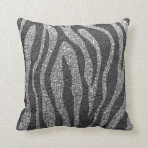 Coussin Poster de animal moderne chic argent et Parties sc
