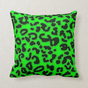 Coussin Poster de animal Motif Leopard vert électrique