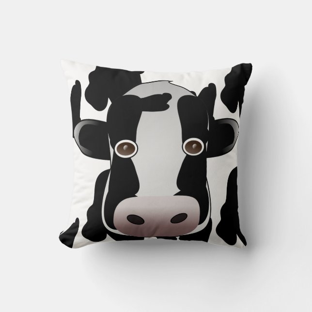 Coussin Poster de animal noir et blanc de vache (Recto)