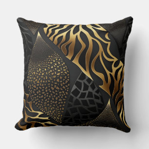 Coussin Poster de animal noir et or (11)