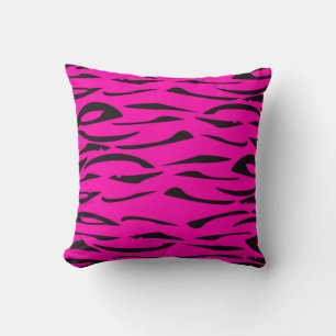 Coussin Poster de animal rose chaud et noir