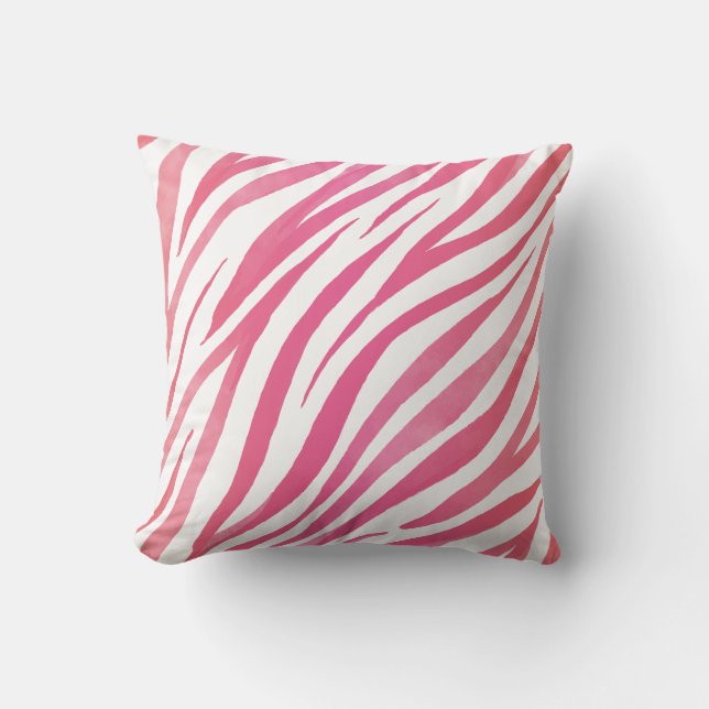 Coussin Poster de animal sauvage rose Zebra Stripes (Recto)