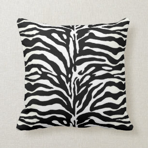Coussin Poster de animal sauvage, zèbre en noir et blanc