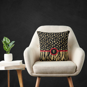 Coussin Poster de animal Snazzy inspiré Black Gold et roug
