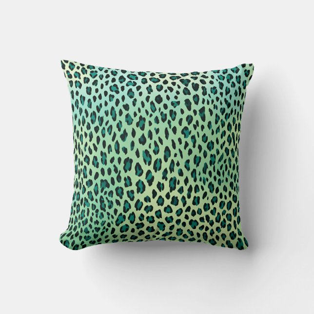 Coussin Poster de animal Turquoise bleu vert Empreinte de  (Recto)