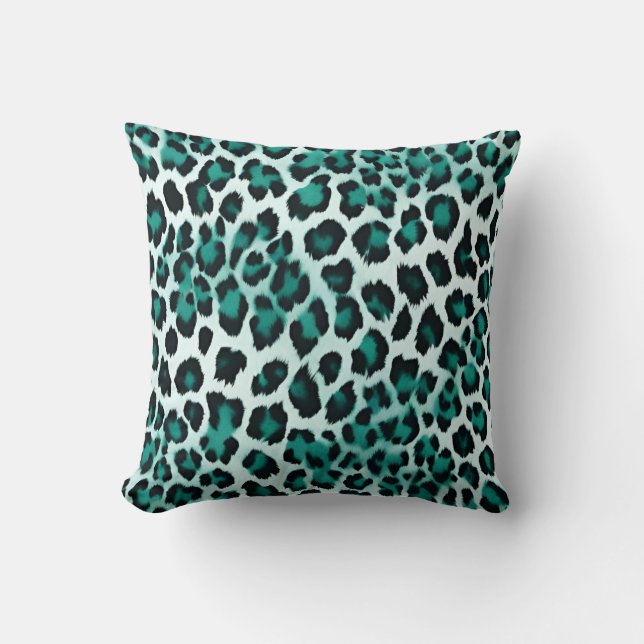 Coussin Poster de animal vert turquoise (Recto)