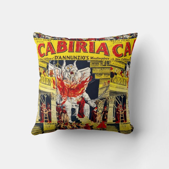 Coussin Poster de Cabiria Vieux Film Image Jeter l'oreille (Verso)