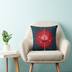 Coussin Poster de l'horloge atomique Deep Space, version r