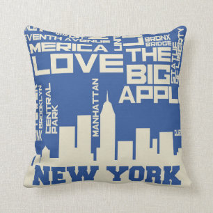 Coussin Poster de typographie de New York